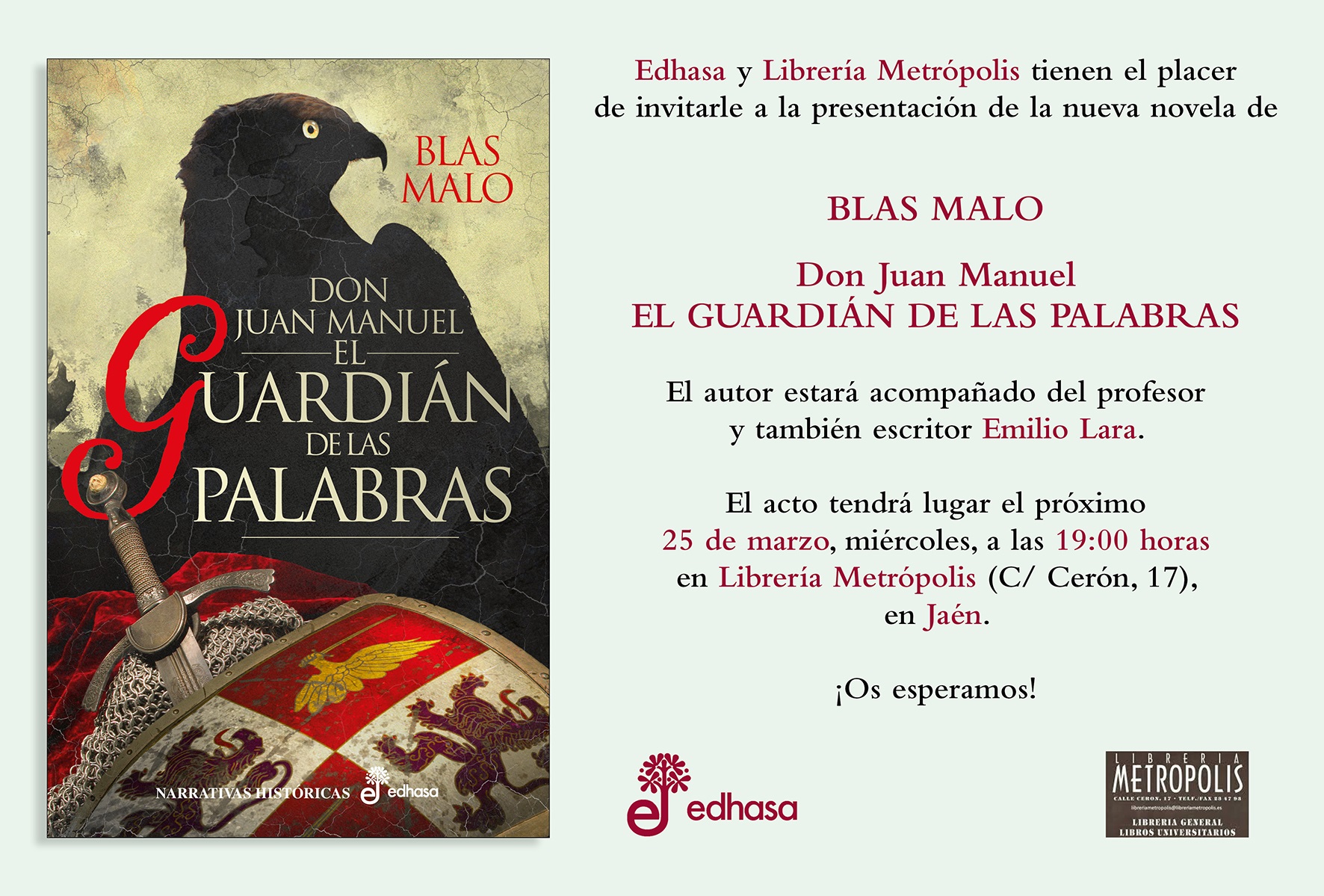 EL GUARDIÁN DE LAS PALABRAS, la novela histórica de Blas Malo